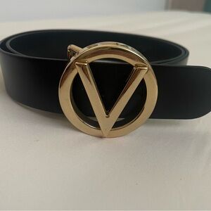 Valentino Black and Gold Belt